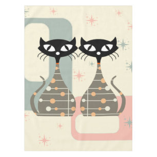 Mid Century Cat Mid-Century Modern Tablecloth