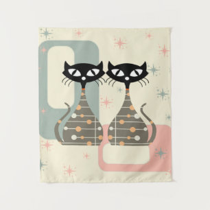 Mid Century Cat Mid-Century Modern Tapestry