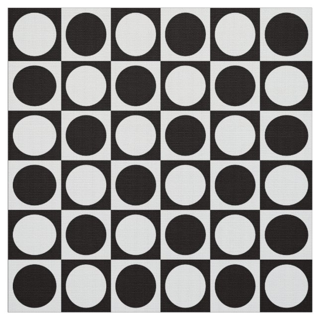 Mid-Century Chequerboard - black and white Fabric (Swatch)