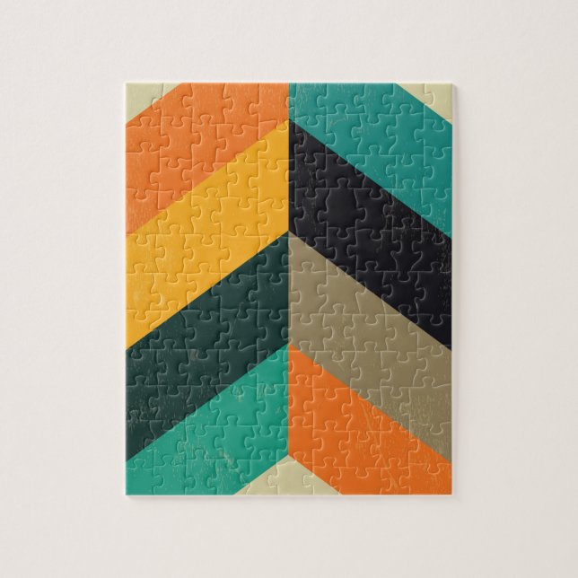 Mid Century Chevron Jigsaw Puzzle (Vertical)