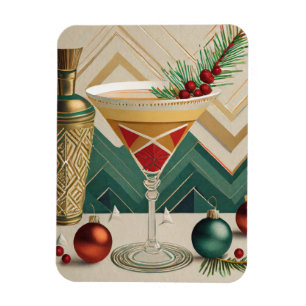 Mid Century Christmas Cocktail Party Happy Hour Magnet