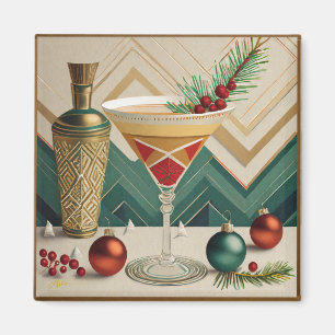 Mid Century Christmas Cocktail Party Happy Hour Magnet
