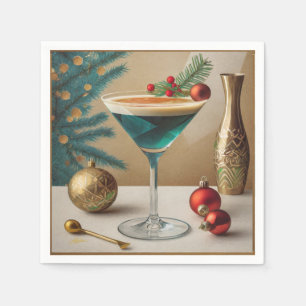 Mid Century Christmas Cocktail Party Happy Hour Napkin