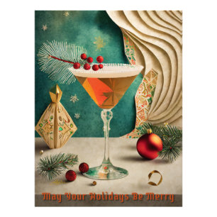 Mid Century Christmas Cocktail Party Happy Hour Photo Print