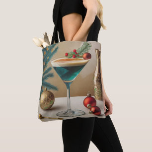 Mid Century Christmas Cocktail Party Happy Hour Tote Bag