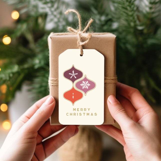 Mid-Century Christmas Snowflake Ornament Gift Tag (Creator Uploaded)