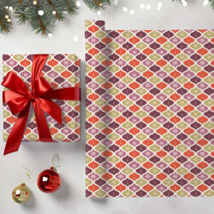 Mid-Century Christmas Snowflake Ornament  Wrapping Paper