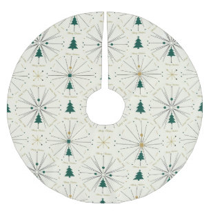 Mid Century Christmas Trees Brushed Polyester Tree Skirt