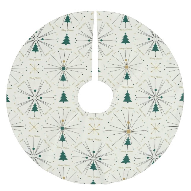 Mid Century Christmas Trees Brushed Polyester Tree Skirt (Front)