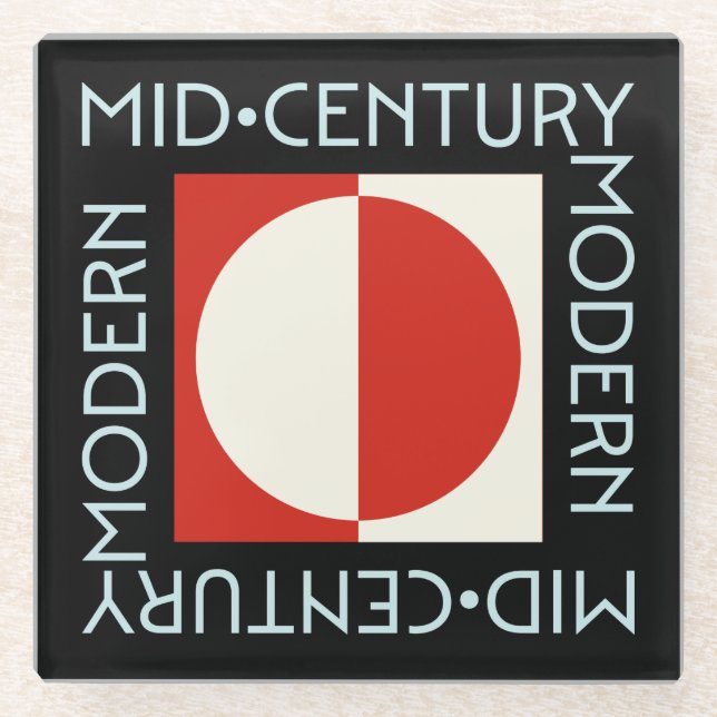 Mid-Century Circle Glass Coaster (Front)