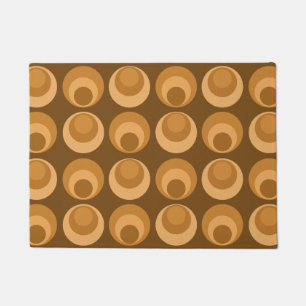 Mid Century Circles Burnt Orange Doormat