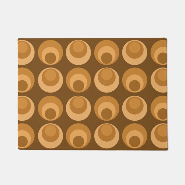 Mid Century Circles Burnt Orange Doormat (Front)