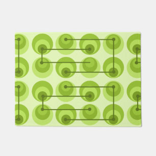 Mid Century Circles Chartreuse Doormat