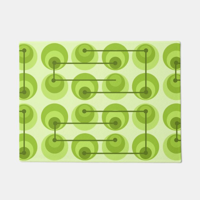 Mid Century Circles Chartreuse Doormat (Front)