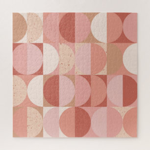 Mid-Century Circles: Modern Geometric Pattern. Jigsaw Puzzle