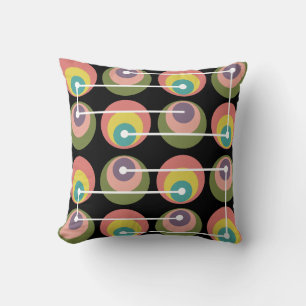 Mid Century Circles Multicolored Cushion