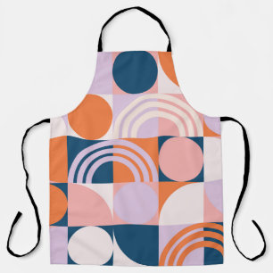 Mid-Century Circles Stripes: Geometric Pattern Apron