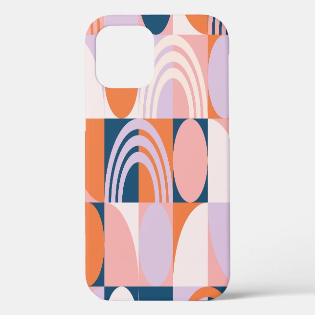 Mid-Century Circles Stripes: Geometric Pattern Case-Mate iPhone Case (Back)