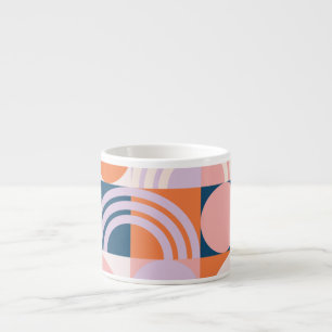 Mid-Century Circles Stripes: Geometric Pattern Espresso Cup