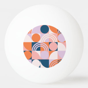 Mid-Century Circles Stripes: Geometric Pattern Ping Pong Ball