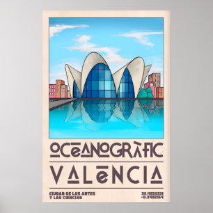 Mid-Century Coastal Art Print, Valencia Poster