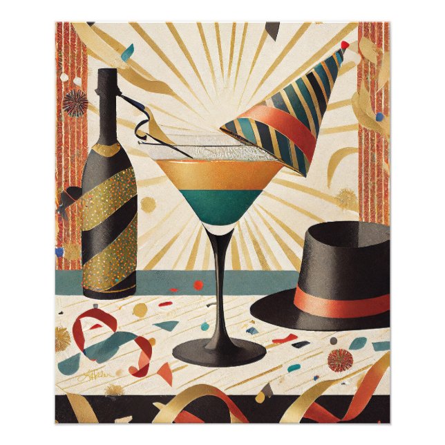 Mid-Century Cocktail Hour - New Years Eve Photo Print (Front)