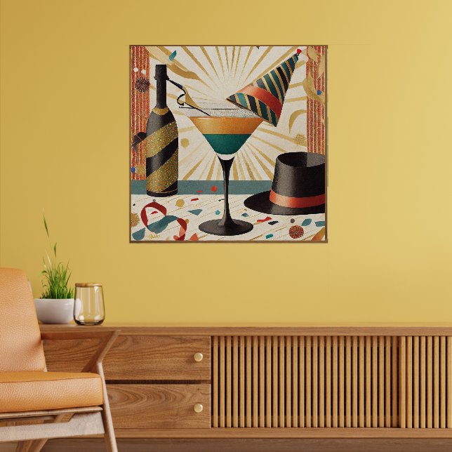 Mid-Century Cocktail Hour - New Years Eve Poster (Living Room 2)