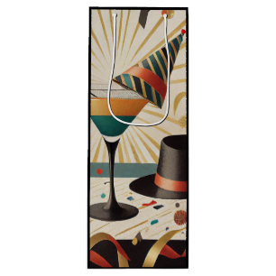 Mid-Century Cocktail Hour - New Years Eve Wine Gift Bag