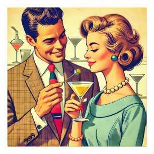 Mid Century Cocktail Party Couples - Temptation Photo Print
