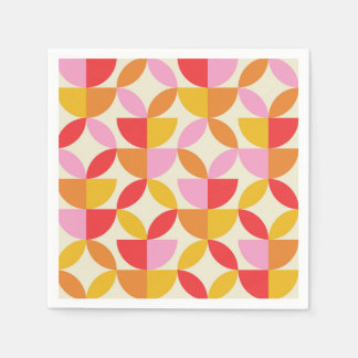 Mid Century Colorful Geometric shapes  Napkin