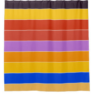 Mid Century Colour Stripes Shower Curtain