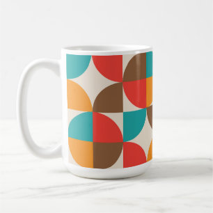 Mid Century Colourful Half Circles Pattern Coffee Mug