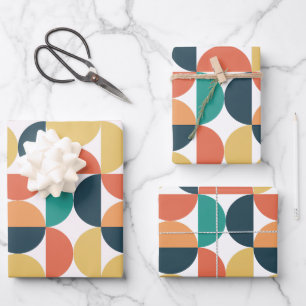 Mid Century Colourful Modern Abstract Pattern  Wrapping Paper Sheet