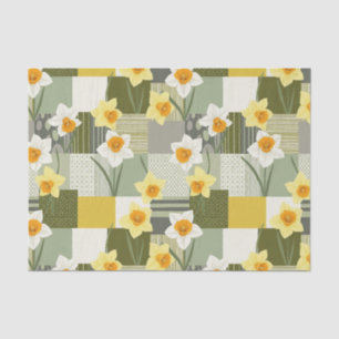 Mid-Century Daffodil Floral Pattern (1) Tissue Paper