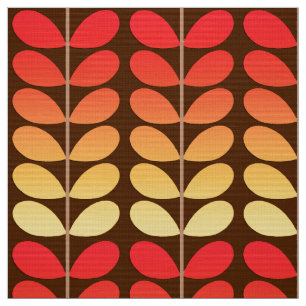 Mid Century Danish Leaves, Brown, Orange & Gold Fabric
