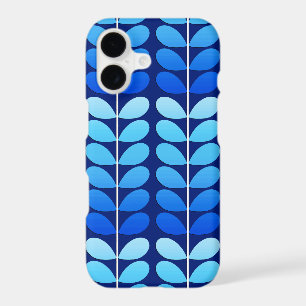 Mid Century Danish Leaves, Navy and Cobalt Blue