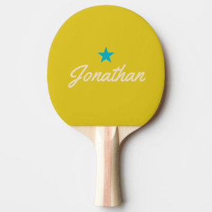 Mid-Century Dark Lemon Vintage BL Star Signature Ping Pong Paddle