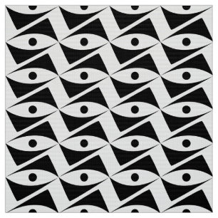 Mid-Century Delta Wings - black and white Fabric
