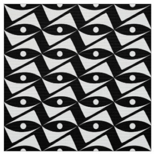 Mid-Century Delta Wings - white and black Fabric