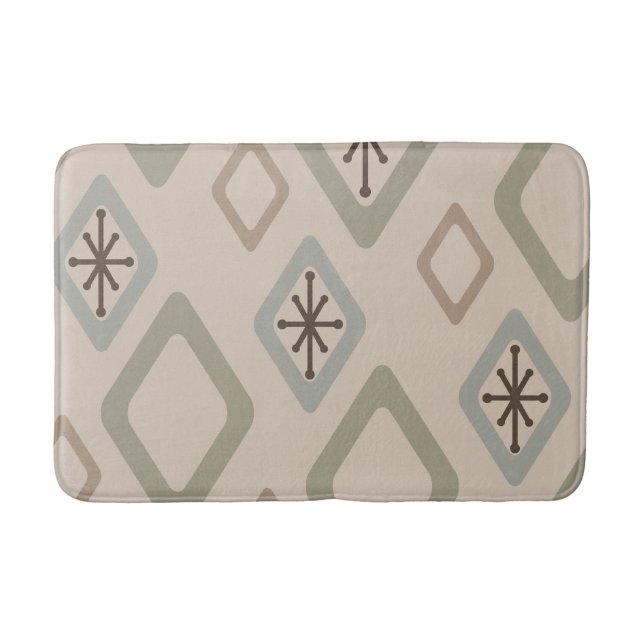 Mid Century Diamonds Soft Neutrals Bath Mat (Front)
