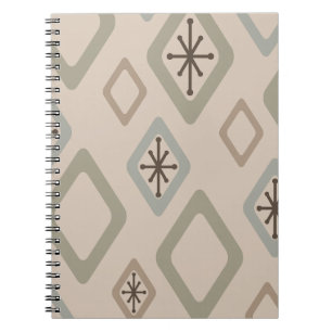 Mid Century Diamonds Soft Neutrals Notebook
