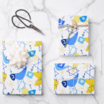 Mid-Century Dreidels White Wrapping Paper Sheet<br><div class="desc">Show your style this Hanukkah season with this fun,  retro dreidel design!</div>