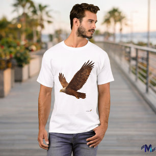 Mid Century Eagle   Retro Vintage Flying Bird Art T-Shirt