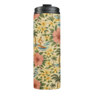 Mid Century Faded Hawaiian Shirt Print Thermal Tumbler