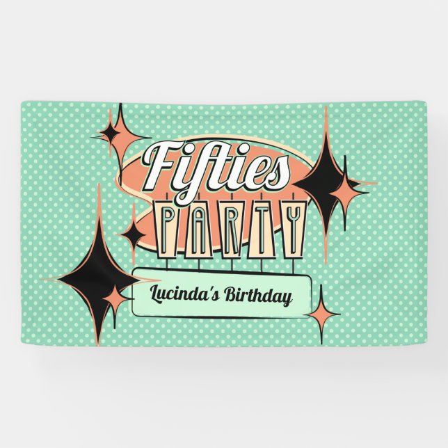 Mid-Century Fifties Party Banner (Horizontal)