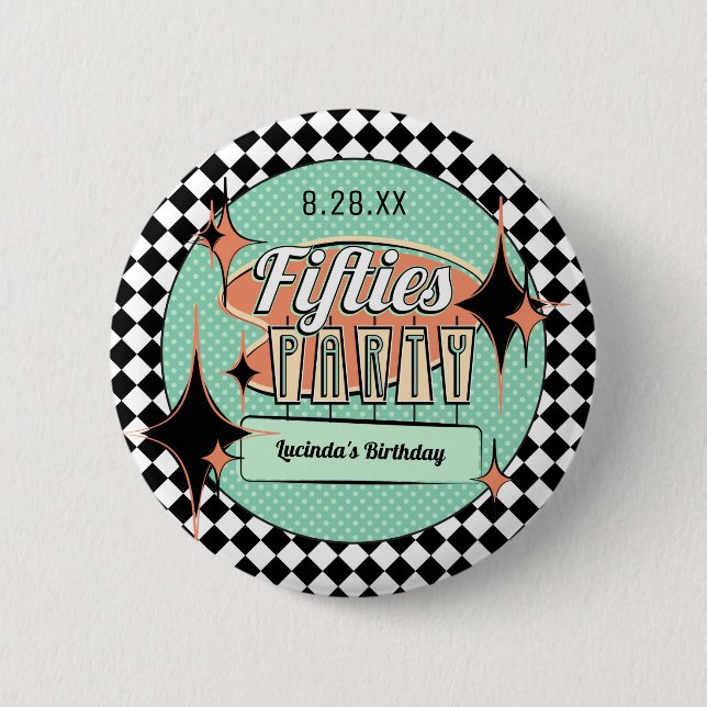 Mid-Century Fifties Party Button (Front)