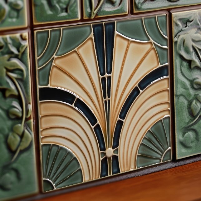 Mid-Century Flower Symmetry Art Deco Belle Epoque Ceramic Tile (Creator Uploaded)