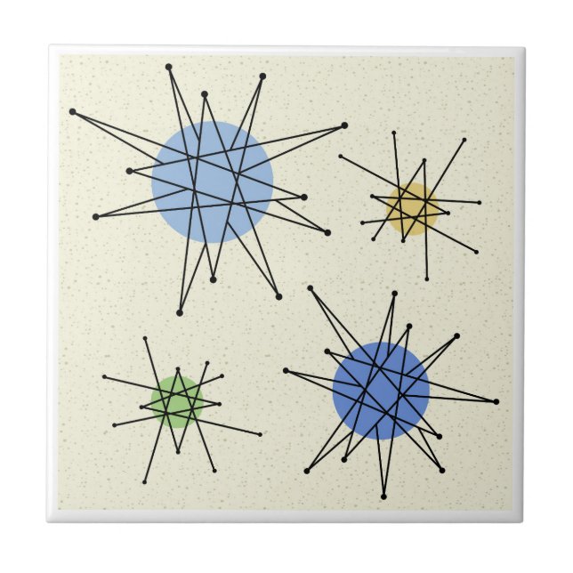 Mid Century Franciscan Starburst 1  Ceramic Tile (Front)