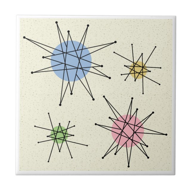 Mid Century Franciscan Starburst 3  Ceramic Tile (Front)