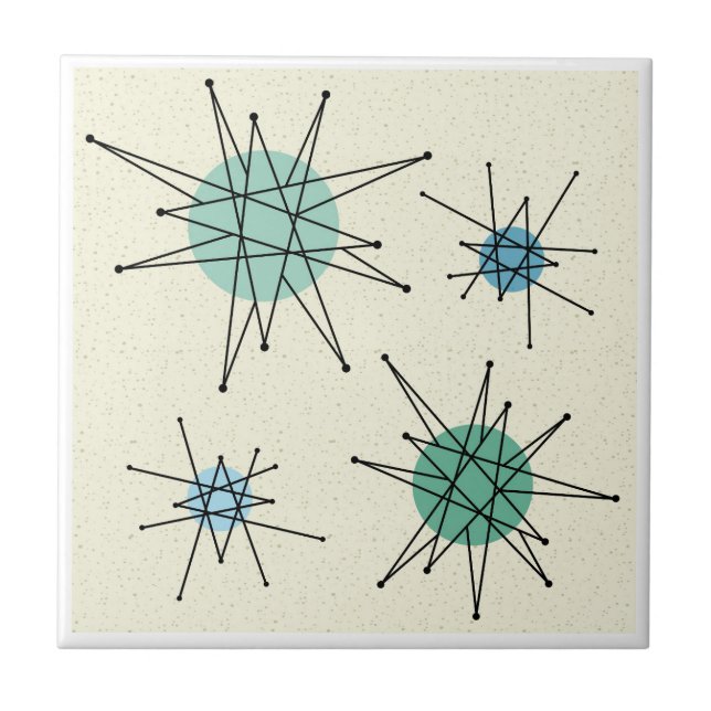 Mid Century Franciscan Starburst 5  Ceramic Tile (Front)